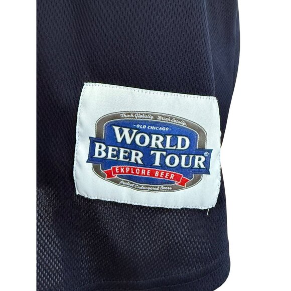 Old Chicago World Beer Tour Jersey Navy Blue Mesh Men's Size XL Unisex - Picture 5 of 15